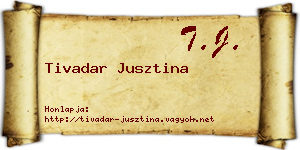 Tivadar Jusztina névjegykártya